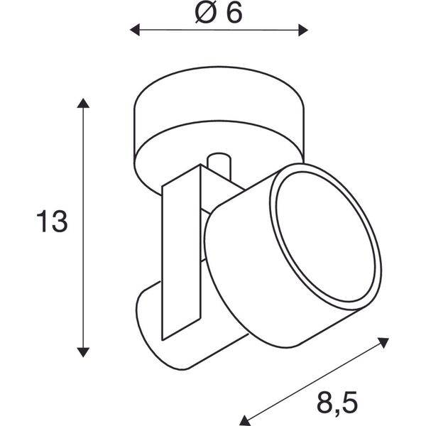 INDA Spot wall- & ceiling lamp, GU10, max. 50W, brushed alu image 5