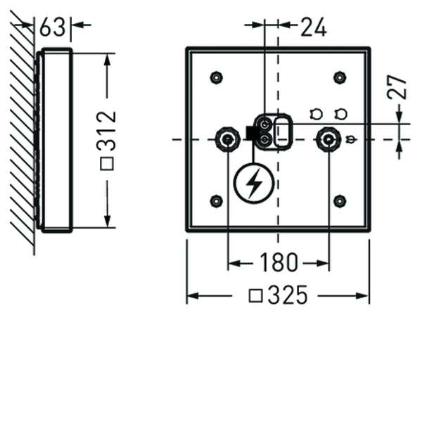 Wall and ceiling luminaire Olisq Q Diffuser White square ET 15W 2000lm Lambertian (L) IP40 IK03 3 SDCM image 2