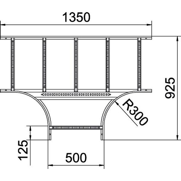 LT 650 R3 FT T piece for cable ladder 60x500 image 2