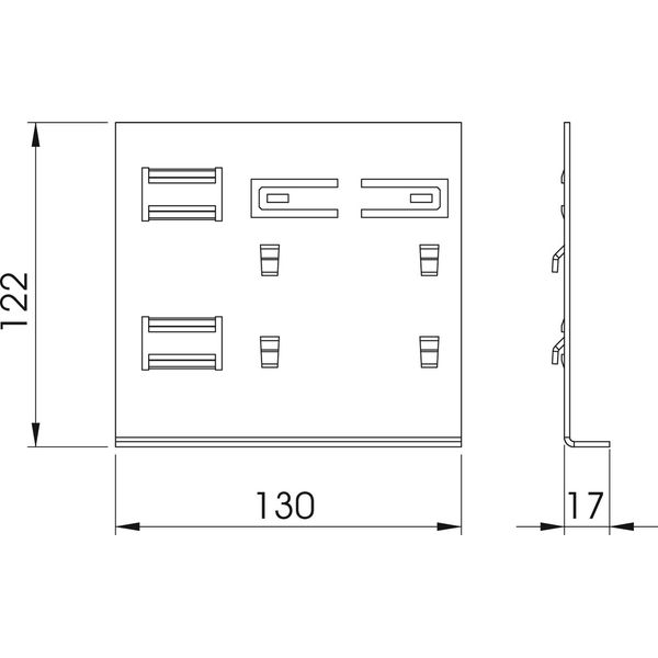 KS70130 Wall bracket adapter for GK70130 128x122x27mm image 2