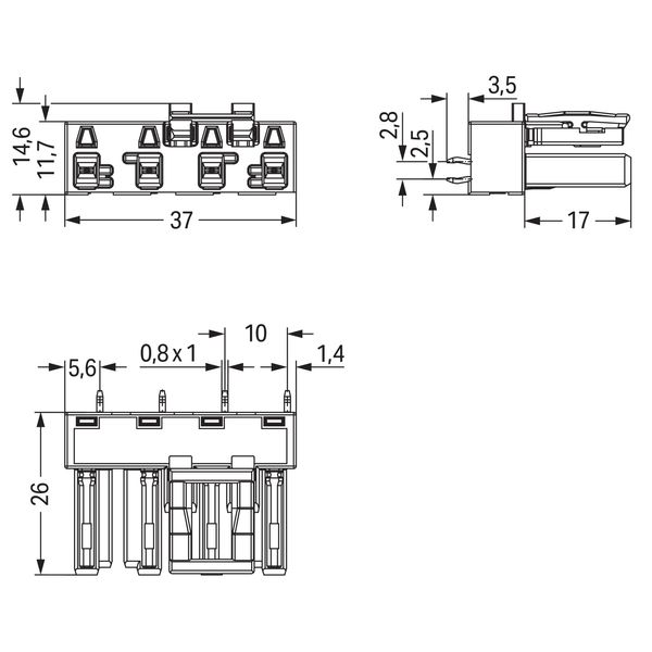 Socket for PCBs straight 4-pole white image 8