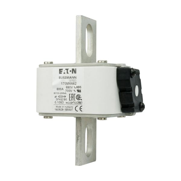 Fuse-link, high speed, 800 A, AC 690 V, size 3, 76 x 92 x 135 mm, aR, IEC, UL, single indicator image 5