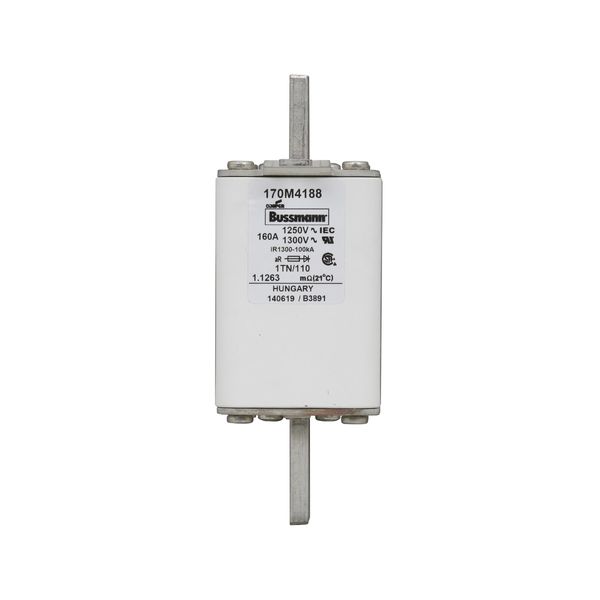 Fuse-link, high speed, 160 A, AC 1250 V, size 1, 53 x 66 x 138 mm, aR, DIN, IEC, type T indicator image 6