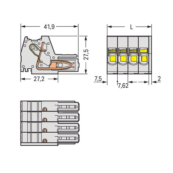 831-3105 1-conductor female connector; Push-in CAGE CLAMP®; 10 mm² image 3