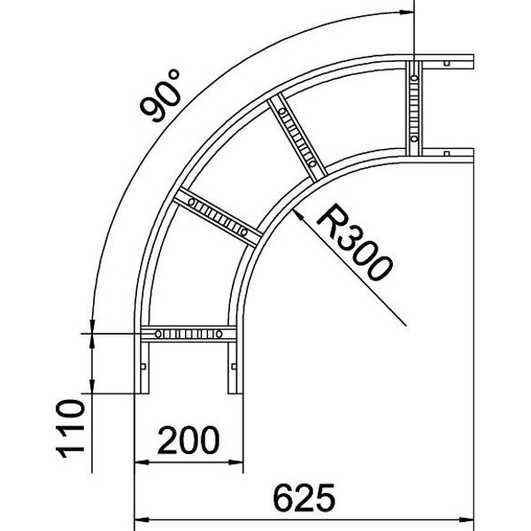 LB 90 620 R3 FS 90° bend for cable ladder 60x200 image 2