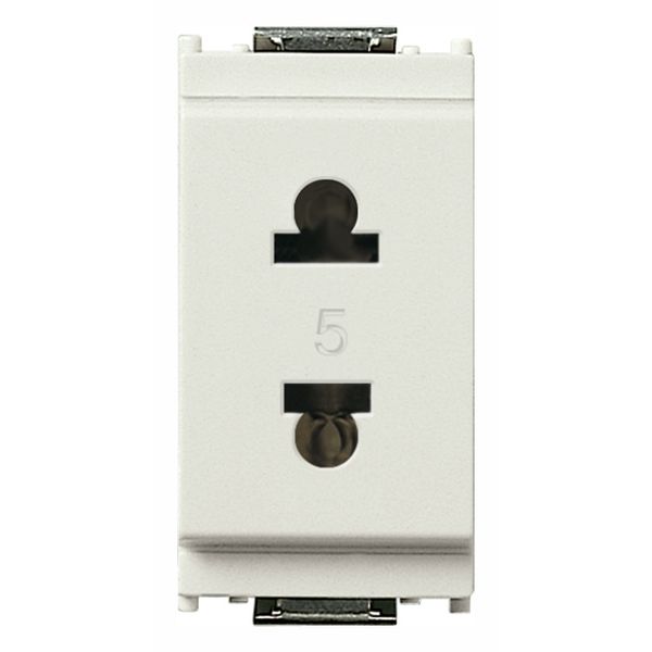 2P 15A USA+EU ø4,8mm outlet white image 1