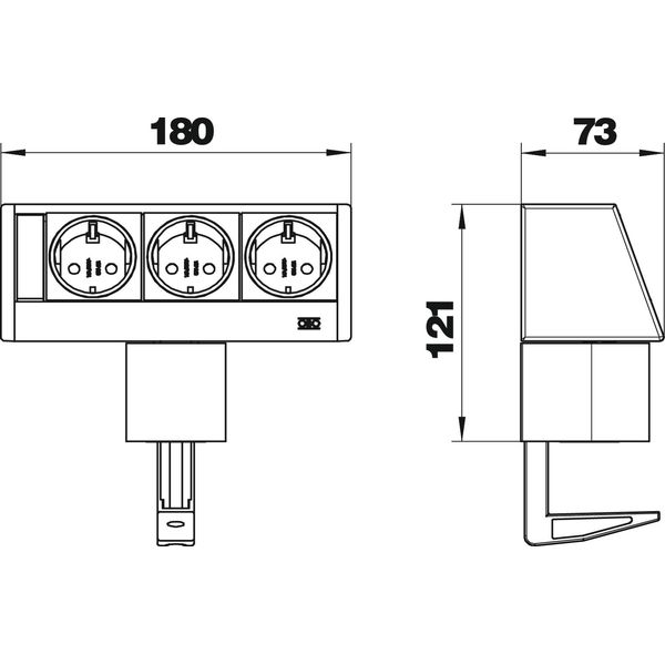 DB-1B3 D3S Desk box with fastening clamp image 2