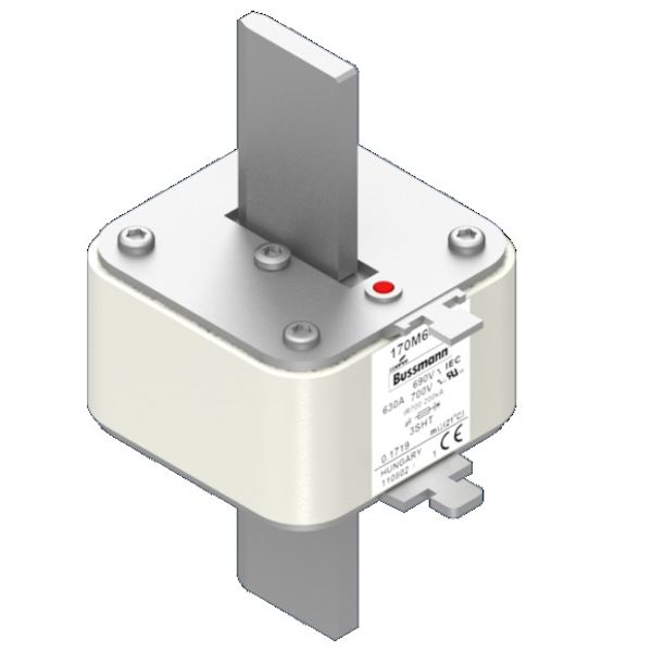 Fuse-link, high speed, 1400 A, AC 690 V, 2x DIN 3, aR, IEC, single indicator image 2