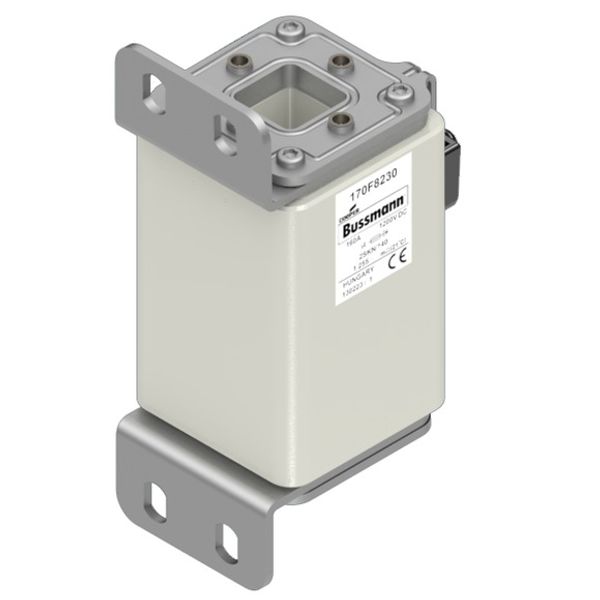 Fuse-link, high speed, 160 A, DC 1200 V, size 2, 65 x 90 x 165 mm, aR, IEC, with indicator image 2