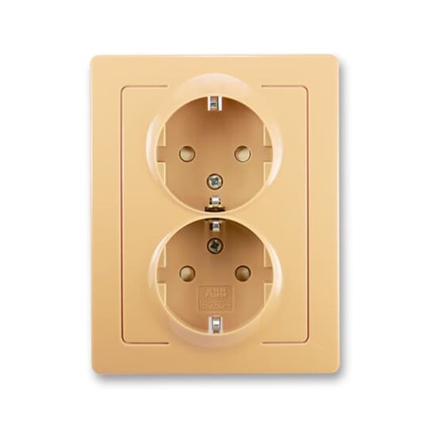 5512J-C03459 D1 Double socket outlet with earthing contacts, shuttered image 1
