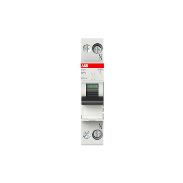 SN201-D25 Miniature circuit breaker - 1+NP - D - 25 A image 4