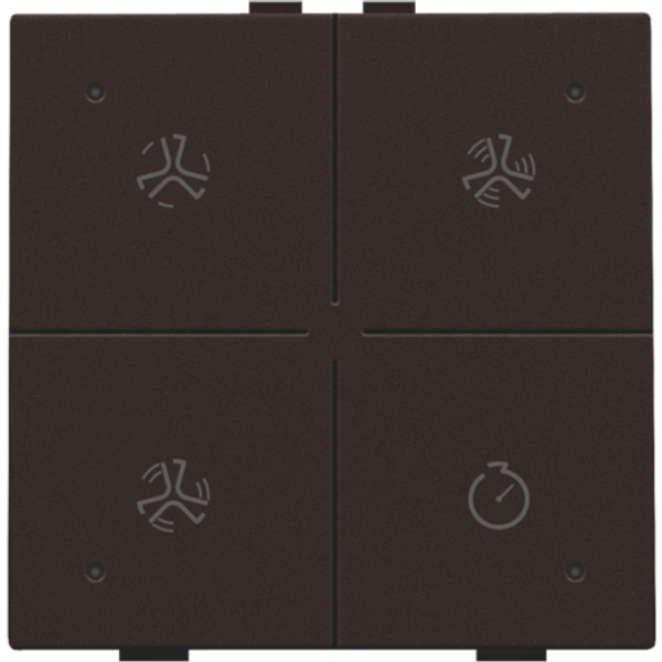 Ventilation control with LED for Niko Home Control, dark brown coated image 1