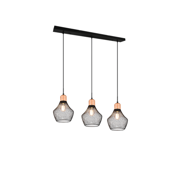 Valeria pendant 3-pc E27 matt black image 1