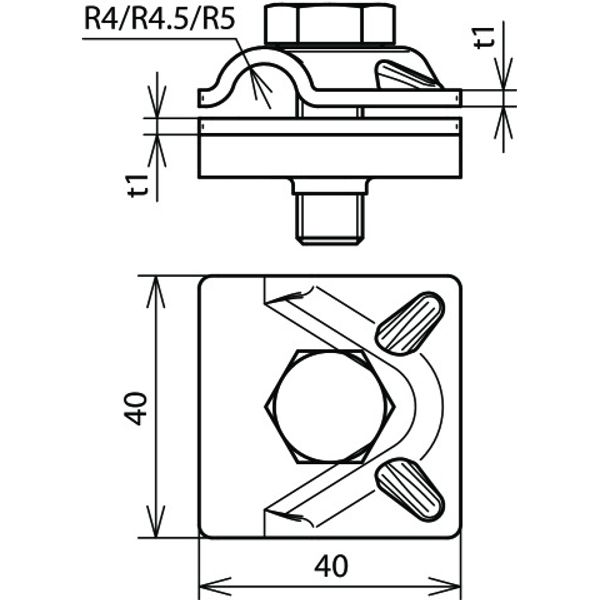 MV clamp Al f. Rd 8-10mm with hexagon screw image 2