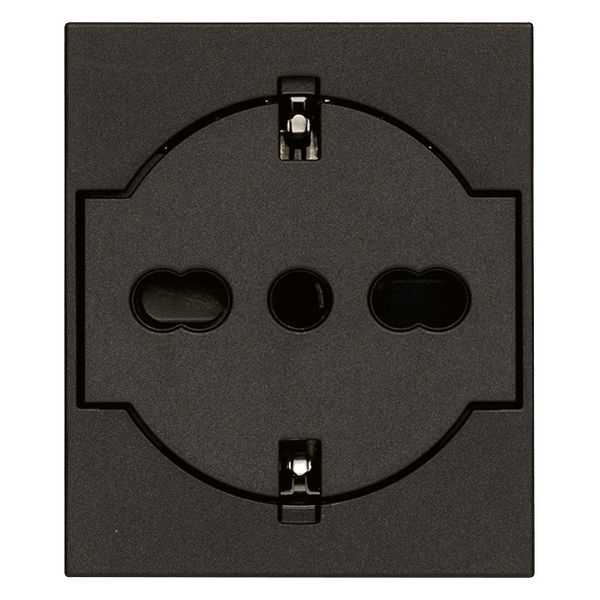 Flat 2P+E P40 Universal outlet black image 1