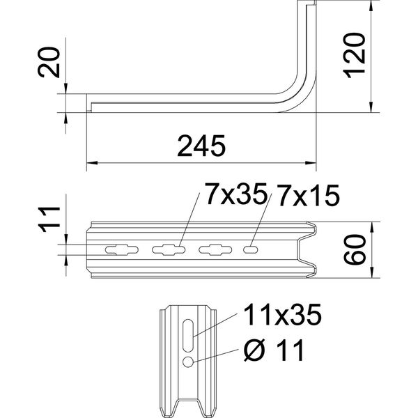 TPSA 245 FT TP wall and support bracket use as support and bracket B245mm image 2