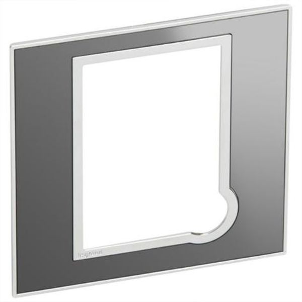 British standard plate Arteor for 13 A fused connection unit - reflective stainless steel image 1