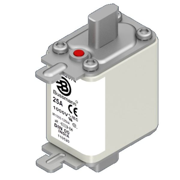 Fuse-link, high speed, 40 A, AC 1000 V, DIN 00, aR, DIN, IEC, single indicator, live gripping lugs image 4