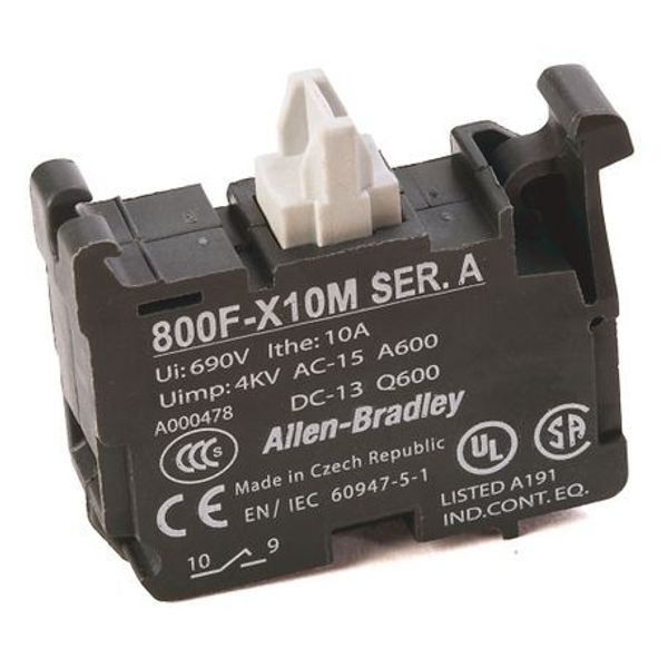 Allen-Bradley 800F-X10M Contact Block, Normally Open Early Early Make, 1 N.O.E.E.M., Screw ContactBlock, No Latch image 1