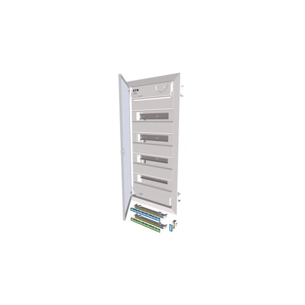 Hollow wall compact distribution board, 4-rows, flush sheet steel door image 1