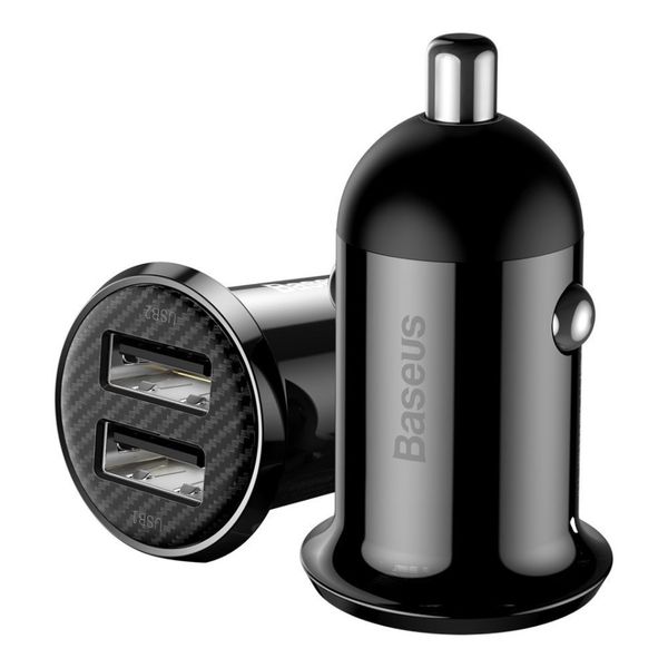 Car Charger 12-24V 2xUSB 4.8A, Black image 1