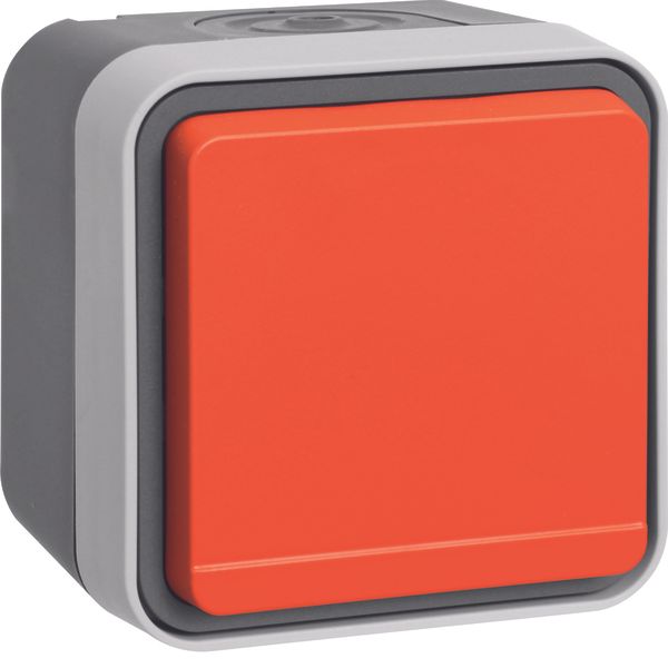 SCHUKO soc. out. orange hinged cover surface-mtd, W.1, grey/light grey image 1