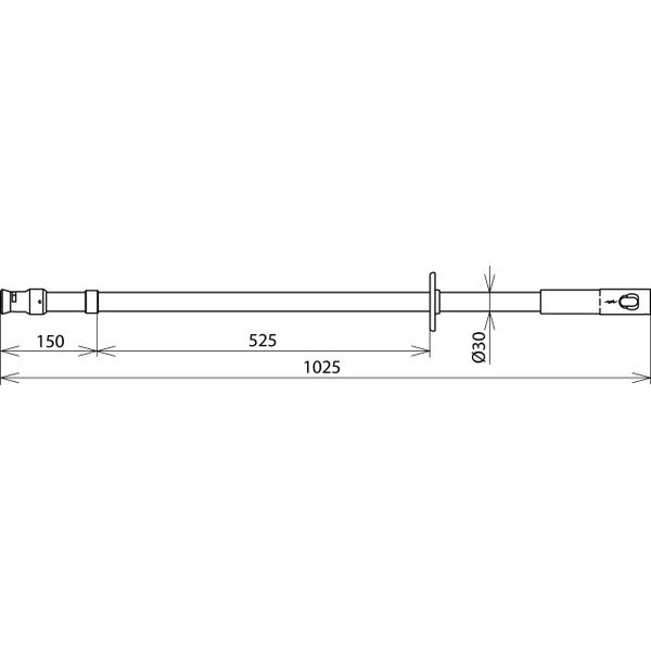Insulating stick 36kV w. plug-in coupling T pin shaft L 1000mm image 2