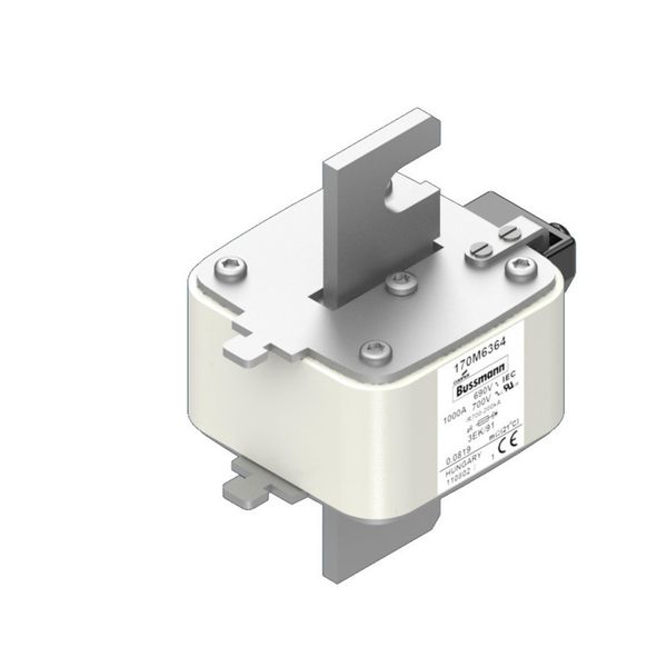 Fuse-link, high speed, 1250 A, AC 690 V, size 3, 76 x 92 x 126 mm, aR, IEC, single indicator image 15