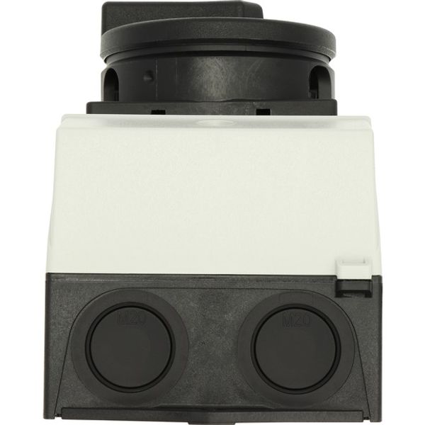 Main switch, T0, 20 A, surface mounting, 1 contact unit(s), 2 pole, STOP function, With black rotary handle and locking ring, Lockable in the 0 (Off) image 13