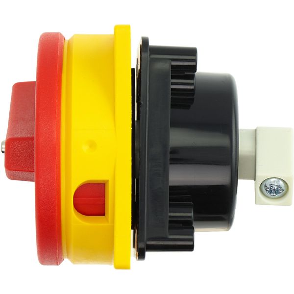 Main switch, P1, 32 A, rear mounting, 3 pole, Emergency switching off function, With red rotary handle and yellow locking ring, Lockable in the 0 (Off image 28