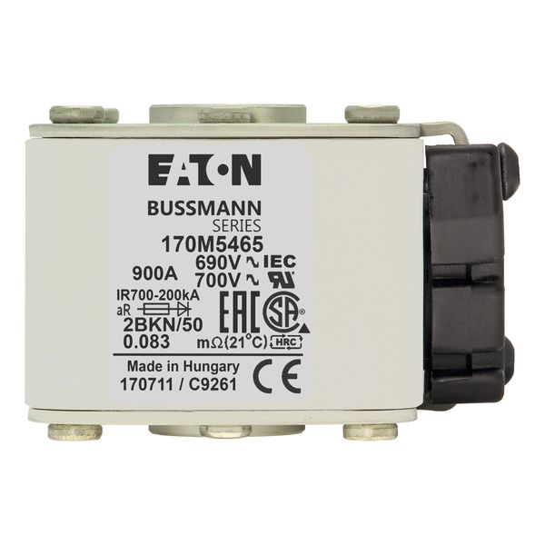 Fuse-link, high speed, 900 A, AC 690 V, size 2, aR, IEC, UL, single indicator image 9