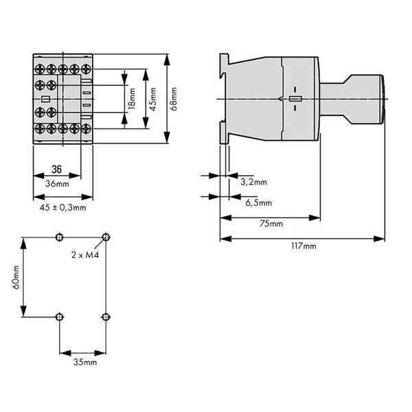 4-pole contactor, 20A/AC-1, coil 24VDC image 4