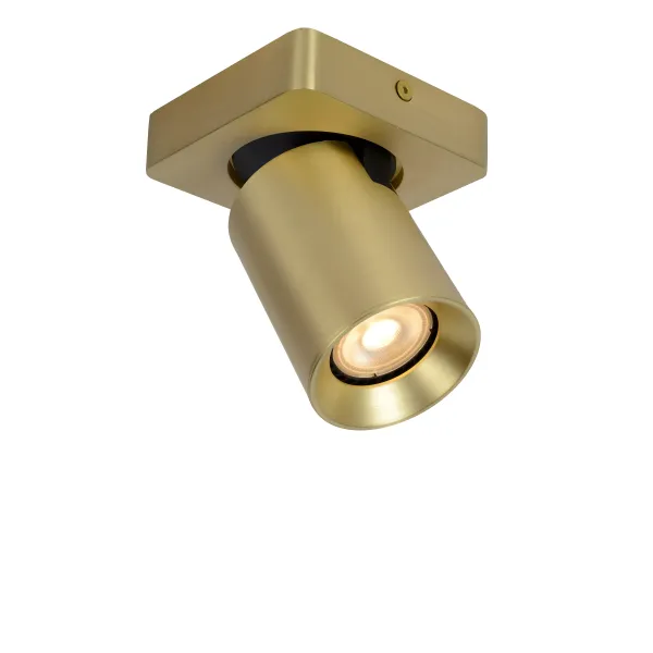 Lucide NIGEL - Ceiling spotlight - LED Dim to warm - GU10 - 1x5W 2200K/3000K - Matt Gold / Brass image 1