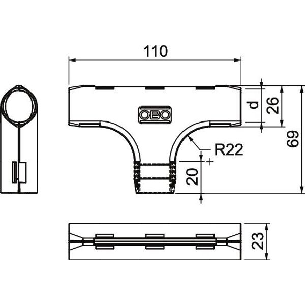 3000 TMS M20 LGR Quick pipe T piece  M20 image 2