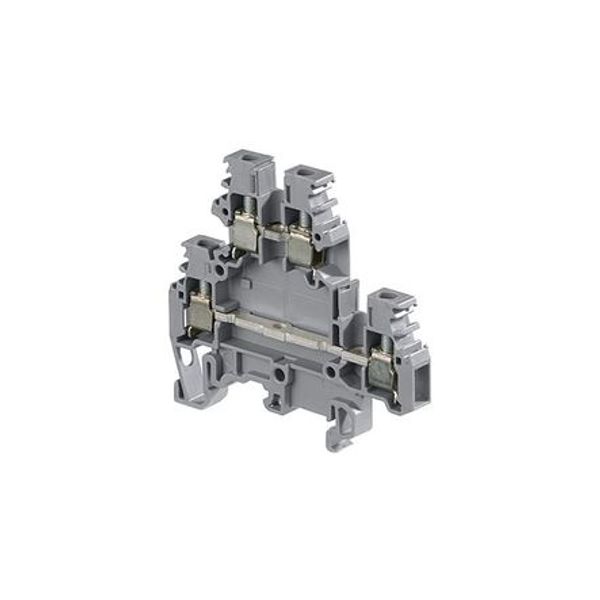 M 4/6 D2 VERT, SCREW CLAMP TERMINAL BLOCK, FEED THROUGH, GREEN, 12AWG, 4MM image 1