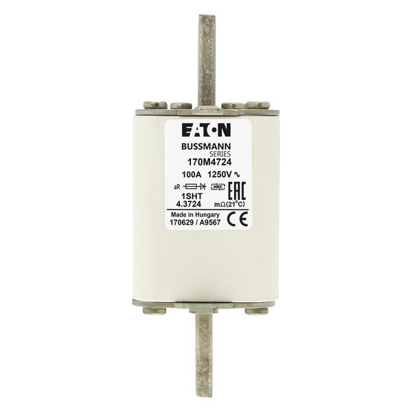 Fuse-link, high speed, 100 A, AC 1250 V, size 1, 53 x 63 x 135 mm, aR, IEC, single indicator image 6