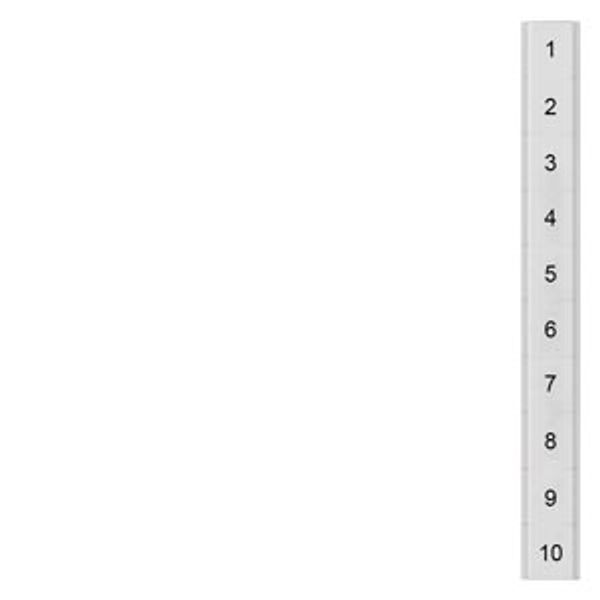 Labeling plate, flat, with 1-10, horizontal, terminal width: 6.2 mm image 1