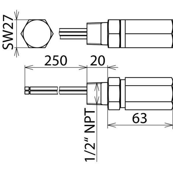 Surge arrester DEHNpipe Ex (d) with 1/2 -14 NPT male thread image 2