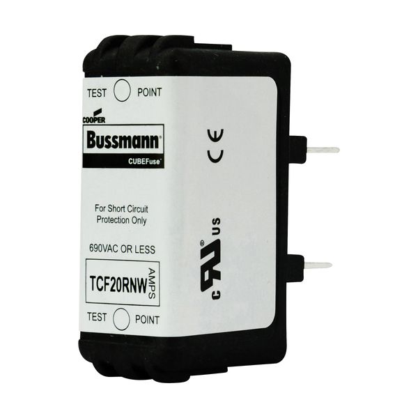 Eaton Bussmann series TCF fuse, Finger safe, 690 Vac, 20A, 50kA, Non-Indicating, Time delay, inrush current withstand, Class CF, CUBEFuse, Glass filled PES image 6