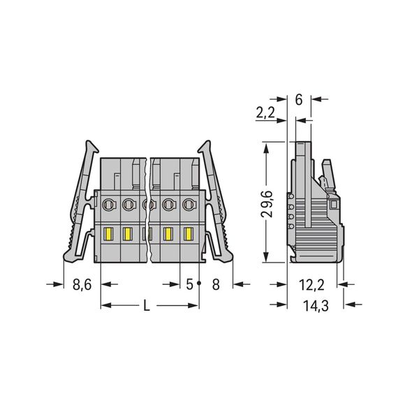 1-conductor female connector CAGE CLAMP® 2.5 mm² gray image 4