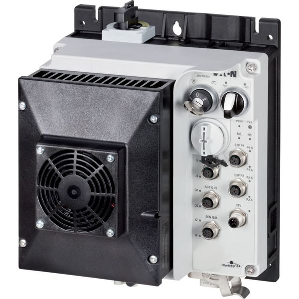 Speed controllers, 8.5 A, 4 kW, Sensor input 4, Actuator output 2, 400/480 V AC, Ethernet IP, HAN Q4/2, with manual override switch, with fan image 3