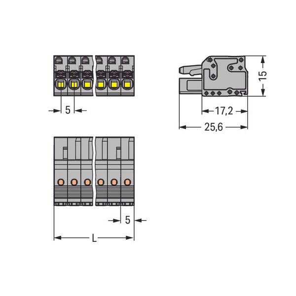 2231-106/102-000 1-conductor female connector; push-button; Push-in CAGE CLAMP® image 2