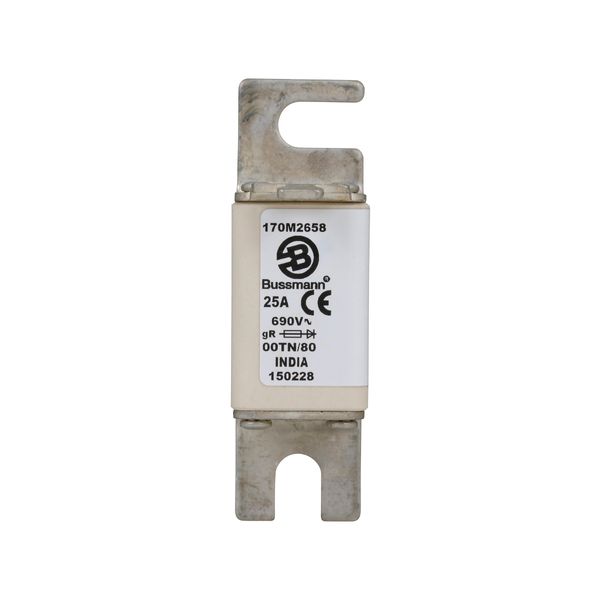 Fuse-link, high speed, 25 A, AC 690 V, DIN 00, 30 x 67 x 100 mm, gR, DIN, IEC, single indicator image 10