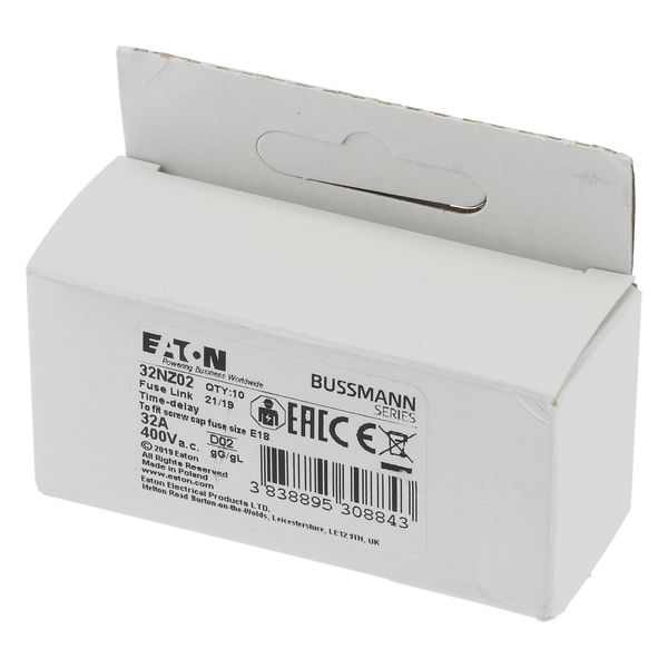 Fuse-link, LV, 32 A, AC 400 V, D02, gL/gG, IEC, time-delay image 17