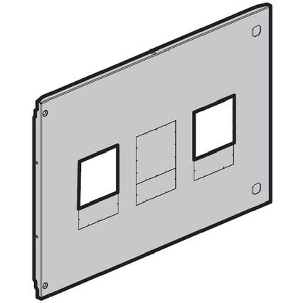 Metal faceplate XL³ 4000 -  for 1-2 DPX³ 630 plug-in - vertical - hinges & locks image 1