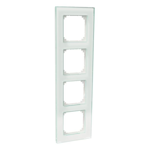 Exxact Solid 4-gang glass frame white image 2