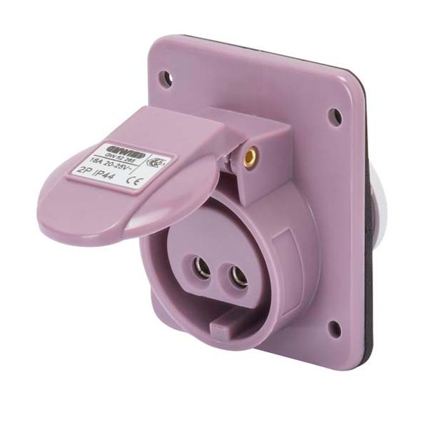 10° ANGLED FLUSH-MOUNTING SOCKET-OUTLET - IP44 - 3P 16A 20-25V 50-60HZ VIOLET - n.r. - SCREW WIRING image 2