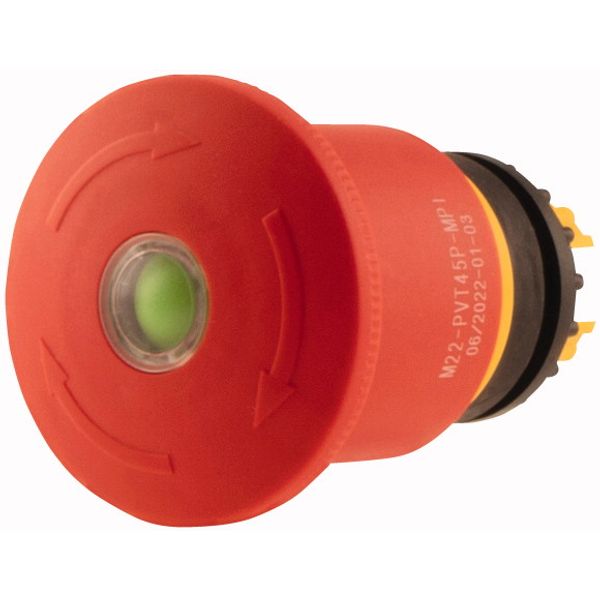 Emergency stop/emergency switching off pushbutton, RMQ-Titan, Palm-tree shape, 45 mm, Non-illuminated, Turn-to-release function, Red, yellow, RAL 3000 image 3