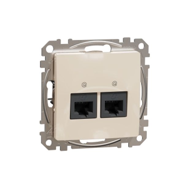 Double DATA Outlet CAT 5E UTP, Sedna Design & Elements, RJ45, Beige image 3