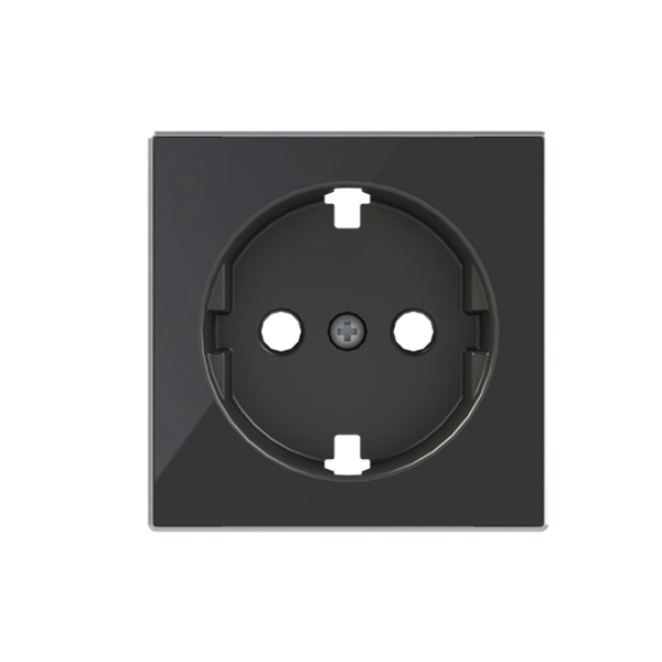 8588.9 CN Flat cover plate for Schuko socket outlet - Black Glass Socket outlet Central cover plate Black - Sky Niessen image 1